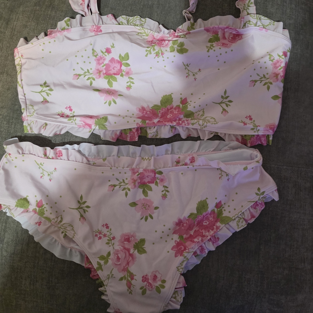 SHEIN Pink Floral Bikini Set